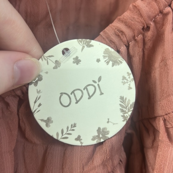 Terracotta Long Sleeve Lace Trim Blouse - Oddy - Picture 6 of 6